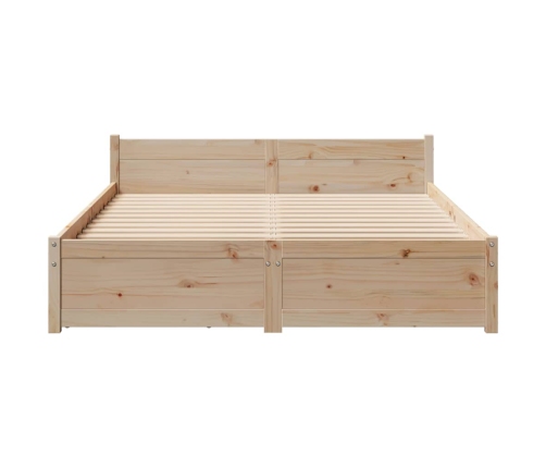 Estructura de cama sin colchón madera maciza de pino 120x190 cm