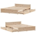 Estructura de cama sin colchón madera maciza de pino 120x190 cm