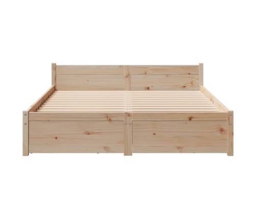 Estructura de cama sin colchón madera maciza de pino 135x190 cm