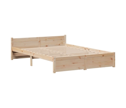 Estructura de cama sin colchón madera maciza de pino 135x190 cm