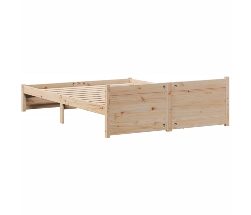 Estructura de cama sin colchón madera maciza de pino 135x190 cm