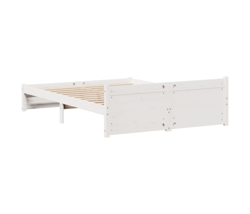 Estructura de cama sin colchón madera de pino blanca 140x190 cm