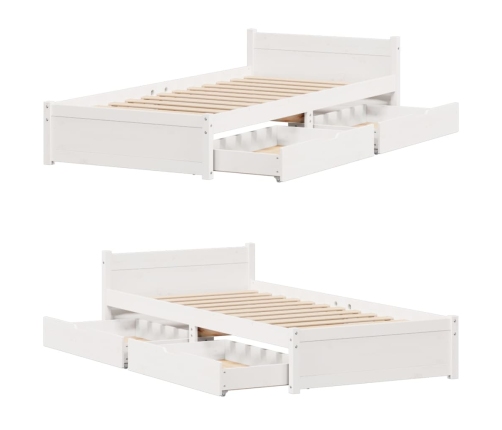 Estructura de cama sin colchón madera de pino blanca 90x200 cm