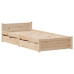 Estructura de cama sin colchón madera maciza de pino 100x200 cm
