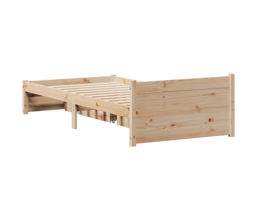 Estructura de cama sin colchón madera maciza de pino 100x200 cm