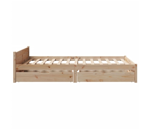 Estructura de cama sin colchón madera de pino maciza 120x200 cm
