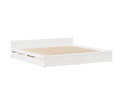 Estructura de cama sin colchón madera de pino blanca 150x200 cm