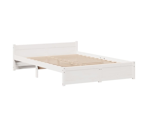 Estructura de cama sin colchón madera de pino blanca 150x200 cm