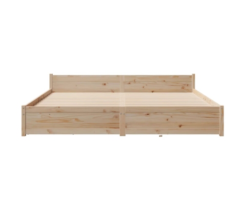 Estructura de cama sin colchón madera maciza de pino 160x200 cm