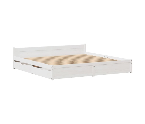 Estructura de cama sin colchón madera maciza de pino 160x200 cm