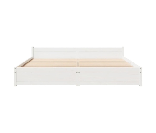 Estructura de cama sin colchón madera maciza de pino 160x200 cm