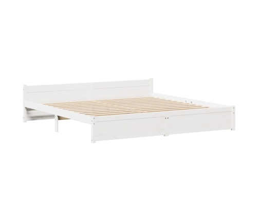 Estructura de cama sin colchón madera maciza de pino 160x200 cm