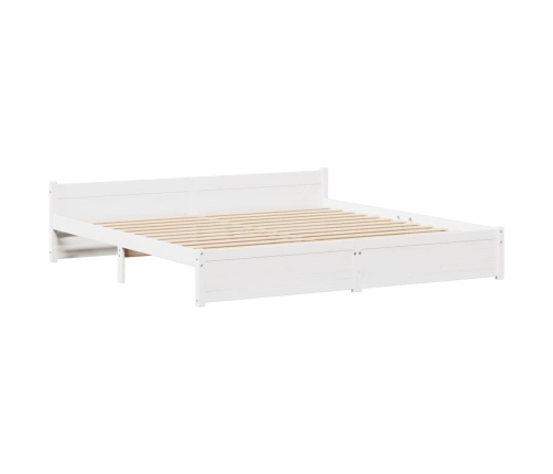 Cama sin colchón madera maciza de pino blanca 180x200 cm