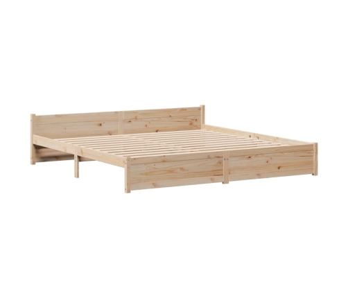 Estructura de cama sin colchón madera maciza de pino 200x200 cm