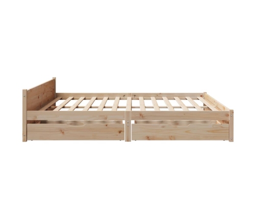 Estructura de cama sin colchón madera maciza de pino 200x200 cm