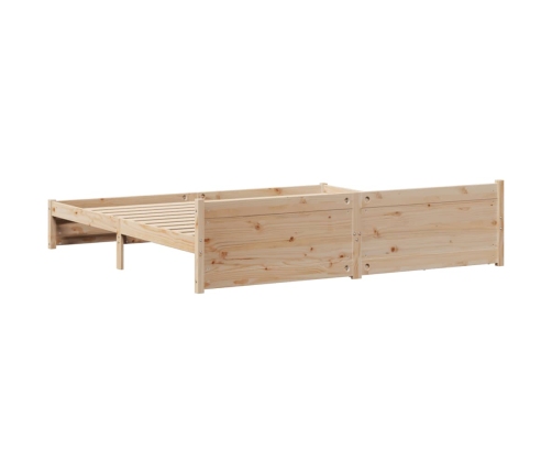 Estructura de cama sin colchón madera maciza de pino 200x200 cm