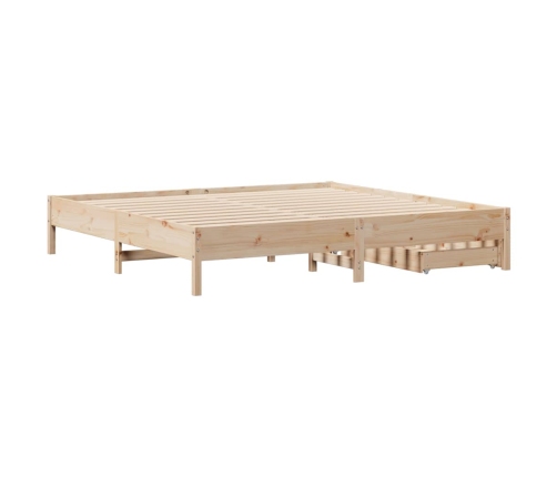 Estructura de cama sin colchón madera maciza de pino 200x200 cm