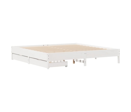 Estructura de cama sin colchón madera maciza blanca 200x200 cm
