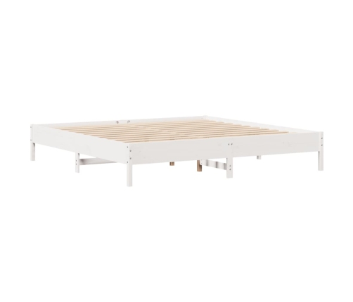 Estructura de cama sin colchón madera maciza blanca 200x200 cm