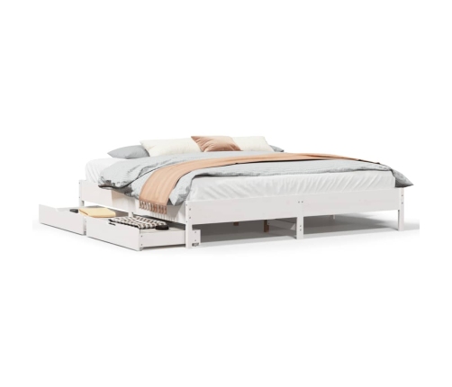 Cama sin colchón madera maciza de pino blanca 180x200 cm
