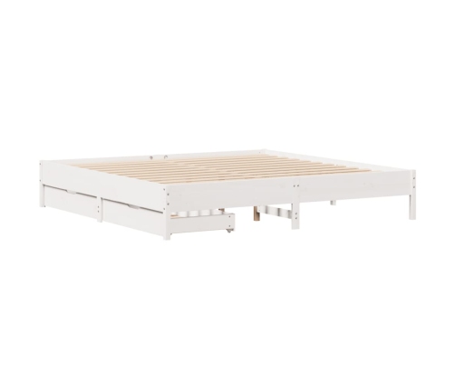 Cama sin colchón madera maciza de pino blanca 180x200 cm