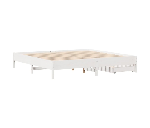 Cama sin colchón madera maciza de pino blanca 180x200 cm