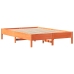 Cama sin colchón madera maciza de pino marrón cera 160x200 cm