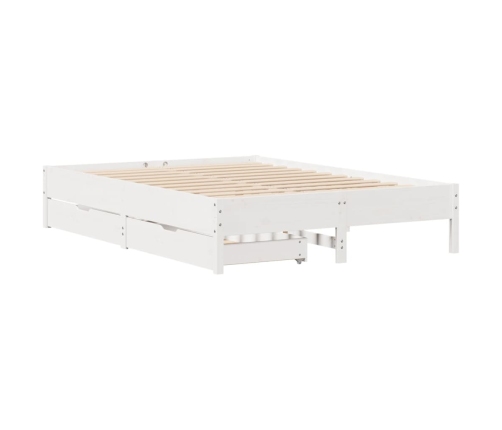 Estructura de cama sin colchón madera de pino blanca 150x200 cm