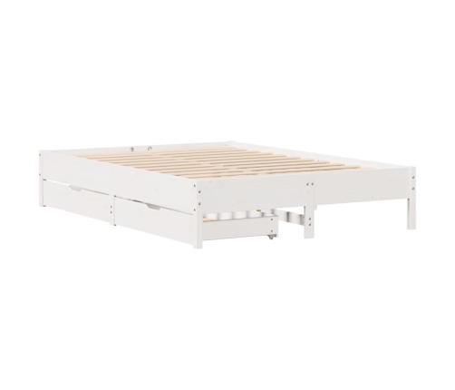 Estructura de cama sin colchón madera de pino blanca 120x200 cm
