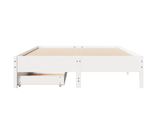 Estructura de cama sin colchón madera de pino blanca 120x200 cm