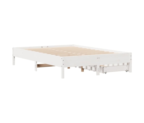 Estructura de cama sin colchón madera de pino blanca 120x200 cm