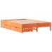 Cama sin colchón madera maciza de pino marrón cera 120x200 cm