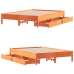 Cama sin colchón madera maciza de pino marrón cera 120x200 cm