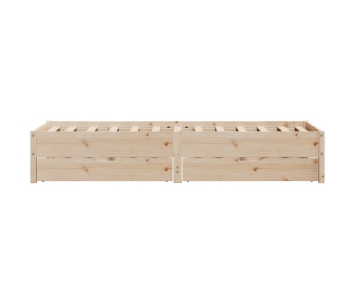 Estructura de cama sin colchón madera maciza de pino 100x200 cm