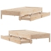 Estructura de cama sin colchón madera maciza de pino 100x200 cm