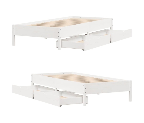 Estructura cama sin colchón madera maciza pino blanca 100x200cm