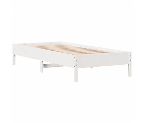 Estructura de cama sin colchón madera de pino blanca 90x200 cm