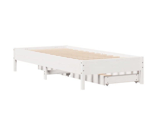 Estructura de cama sin colchón madera de pino blanca 90x200 cm