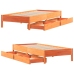 Estructura de cama sin colchón madera de pino marrón 90x200 cm