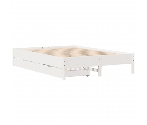 Estructura de cama sin colchón madera de pino blanca 140x190 cm