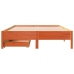 Cama sin colchón madera maciza de pino marrón cera 140x190 cm