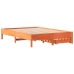 Cama sin colchón madera maciza de pino marrón cera 140x190 cm