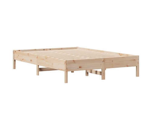 Estructura de cama sin colchón madera maciza de pino 135x190 cm