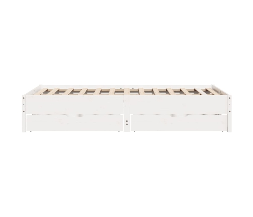 Estructura de cama sin colchón madera maciza blanca 120x190 cm
