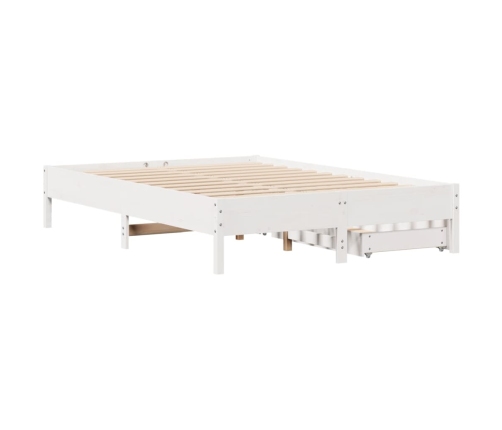 Estructura de cama sin colchón madera maciza blanca 120x190 cm