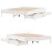 Estructura de cama sin colchón madera maciza blanca 120x190 cm