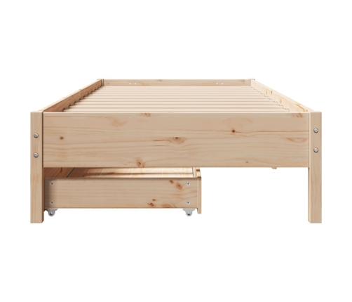 Estructura de cama sin colchón madera maciza de pino 90x190 cm