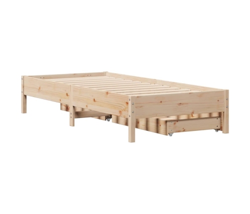 Estructura de cama sin colchón madera maciza de pino 90x190 cm