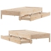 Estructura de cama sin colchón madera maciza pino 75x190 cm