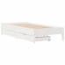 Estructura de cama sin colchón madera maciza blanca 75x190 cm